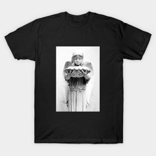 Black and White Angel Statue Photo T-Shirt